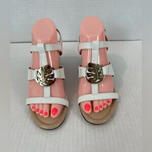 TOMMY BAHAMA Women's Golden Sands Wedge White Strappy Sandals Shoes Size 7